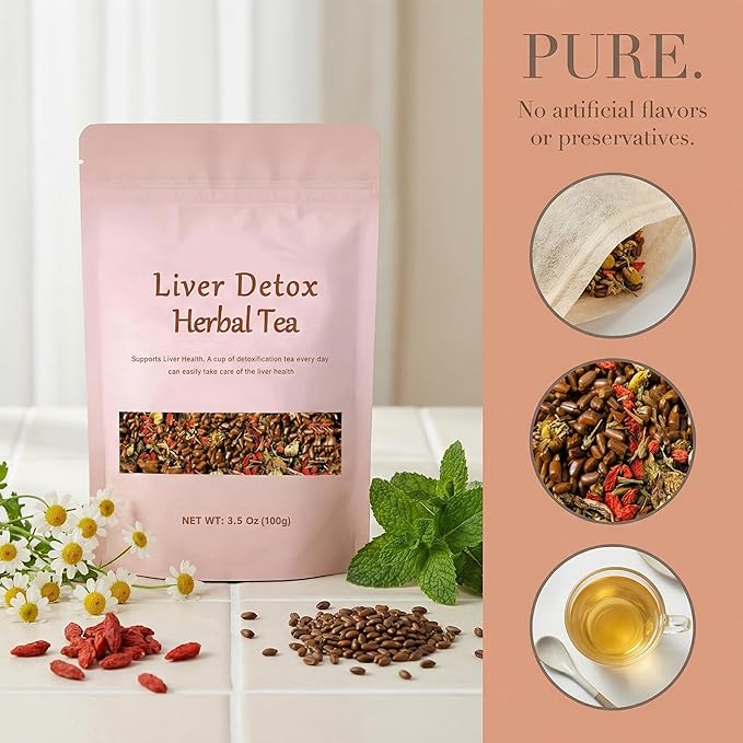 Liver Detox Herbal Tea Dandelion Root Tea Chrysanthemum Cassia Seed Goji BerryTea Kidneys &amp Liver Health TeaWith Wolfberry Cassia Seed Milk Thistle