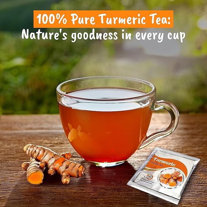 HERBOGANIC Turmeric Herbal Tea - Digestion Support and Immune Boost | Refreshing and Delicious Blend | Natural Ingredients | 120 Tea Bags