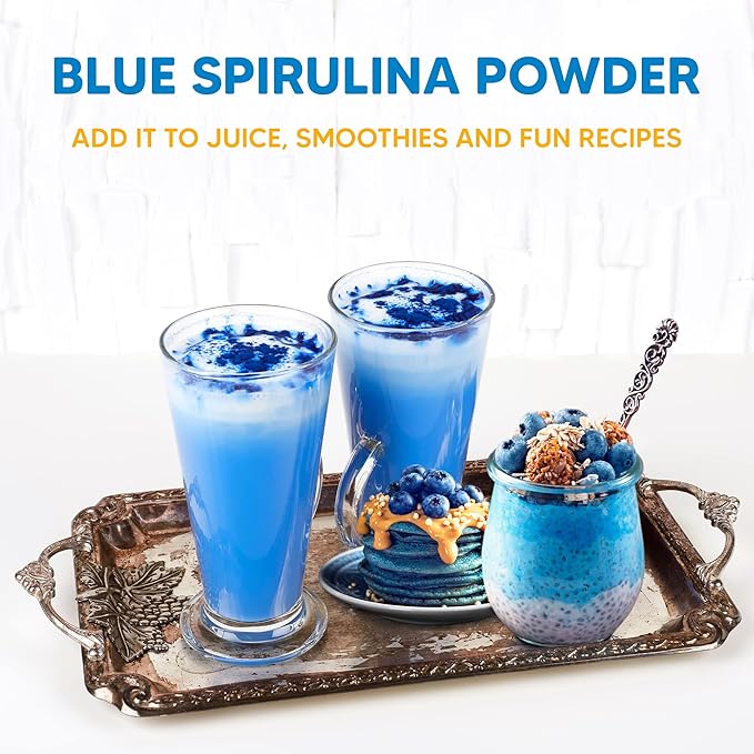 Yogi Super Foods Blue Spirulina Powder Made from Blue-Green Algae Extract - Superfood Plant Rich Source of Protein for Immune Support Energy Natural Food Coloring for Baking - 5 Ounce Bag