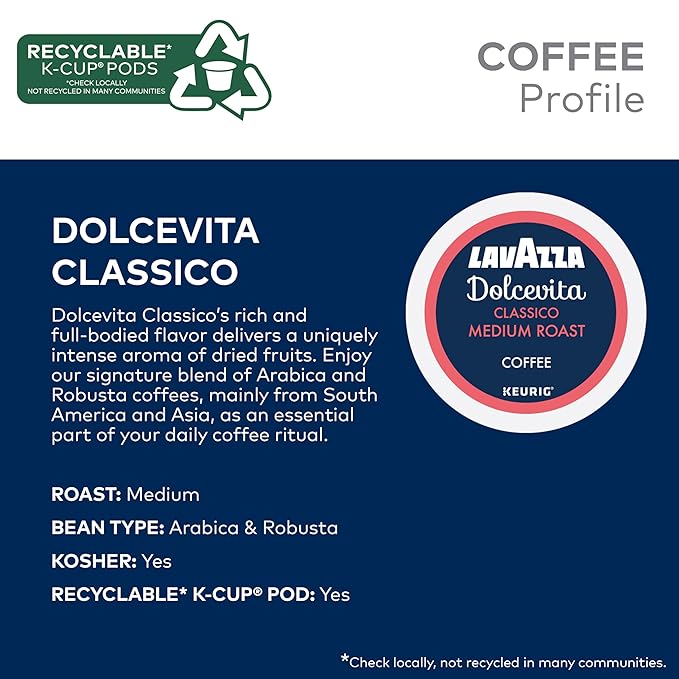 Lavazza Variety Pack Light &amp Medium Roast K-Cup Coffee Pods 20 Count (Pack of 4)