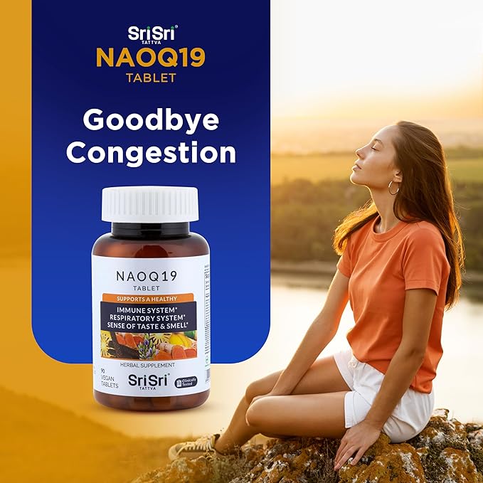 SRI SRI TATTVA NAOQ19 Immunity Support – Ayurvedic Herbal Supplement with Ashwagandha Turmeric Licorice Tulsi Andrographis – Respiratory &amp Adrenal Support – 19 Herbs &amp Adaptogens – 90 Caps