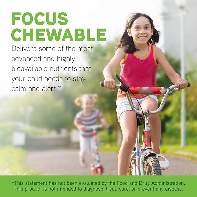 DAVINCI Little Children’s Bundle: Calm (Fruit Punch 1oz) &amp Focus Chewable (Orange 90 Tabs) - Helps Support Brain Health &amp Sleep for Kids*