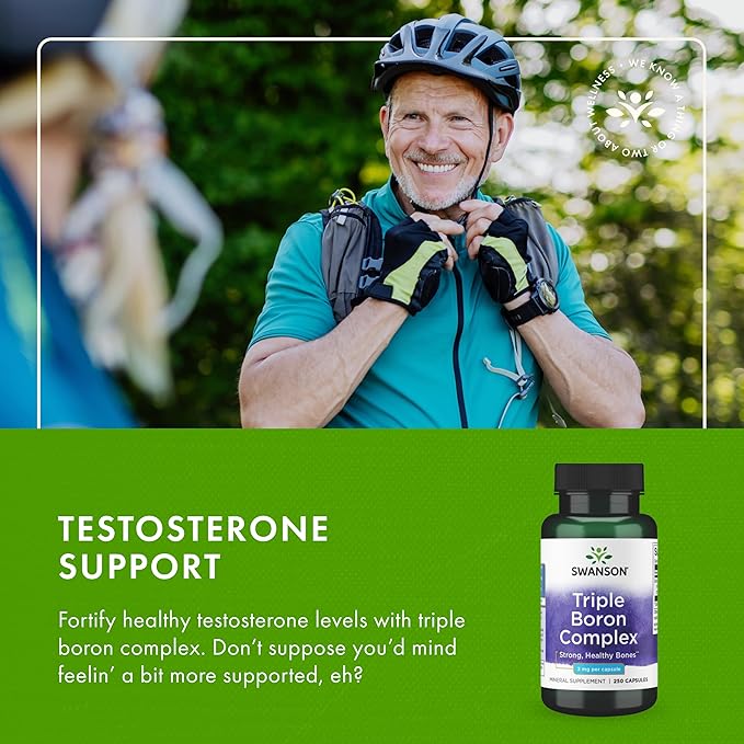 Swanson Triple Boron Complex Bone and Joint Health Mineral Supplement for Adults Over 50 Seeking Optimal Absorption - Citrate Aspartate Glycinate (250 Capsules 3 Pack)