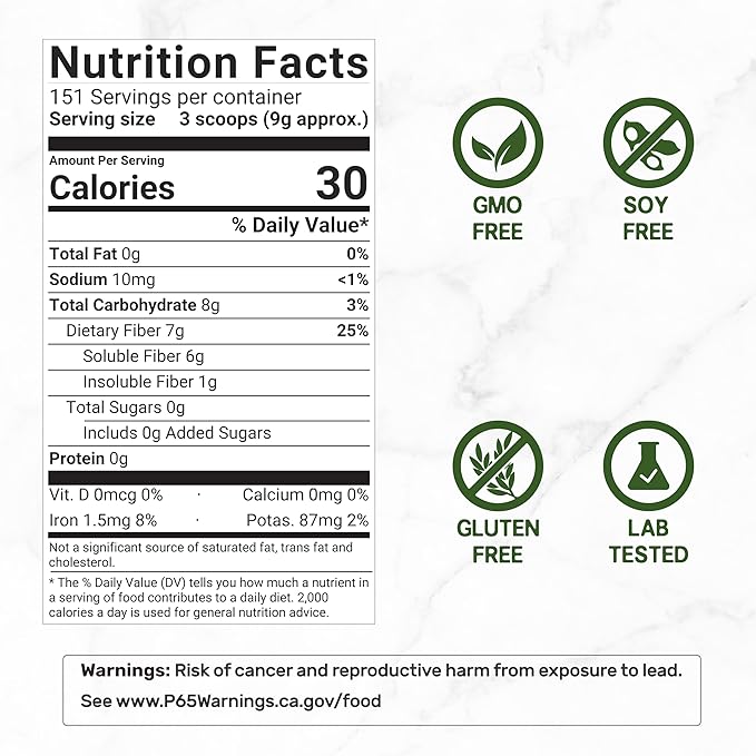 DEAL SUPPLEMENT Organic Psyllium Husk Powder 3lbs (48oz) – Unflavored Plant Based Soluble Dietary Fiber – Gut &amp Digestion Health – Great for Baking &amp Cooking – Keto Friendly Gluten Free Non