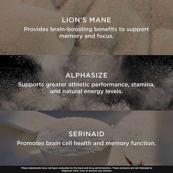 Genius Consciousness - Premium Nootropic Powder for Focus Memory &amp Mental Clarity - AlphaSize NeuroFactor Lion’s Mane &amp Dynamine - Natural Brain Booster for Studying Work &amp Creativity
