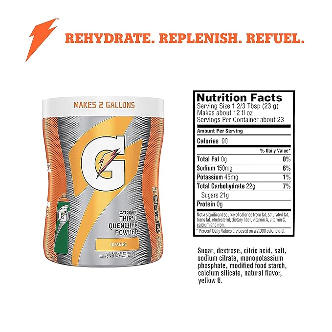 Gatorade Thirst Quencher Orange Powder 1.14 Pound (Pack of 12)