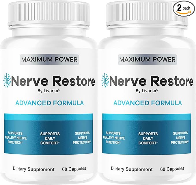 (2 Pack) Nerve Restore - Nerve Restore Advanced Formula Capsules Natural Premium Formula Daily NerveRestore Pills Support Comfort Nerve Restored Vitamins Health Wellness 120 Capsules for 2 Months
