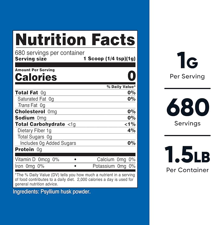 Nutricost Psyllium Husk Powder (1.5 Pounds) - GMO-Free Gluten-Free