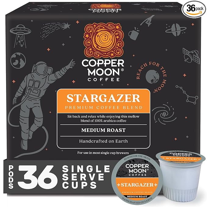 Copper Moon Single Serve Coffee Pods for Keurig K-Cup Brewers Medium Roast Stargazer Blend 36 Count