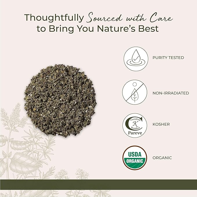 Starwest Botanicals Organic Raspberry Leaf - Herbal Loose Leaf Tea Caffeine Free Natural Herbs Pure Dried Raspberry Leaf Cut &amp Sifted Certified Kosher Non-GMO - Bulk 1 lb Bag