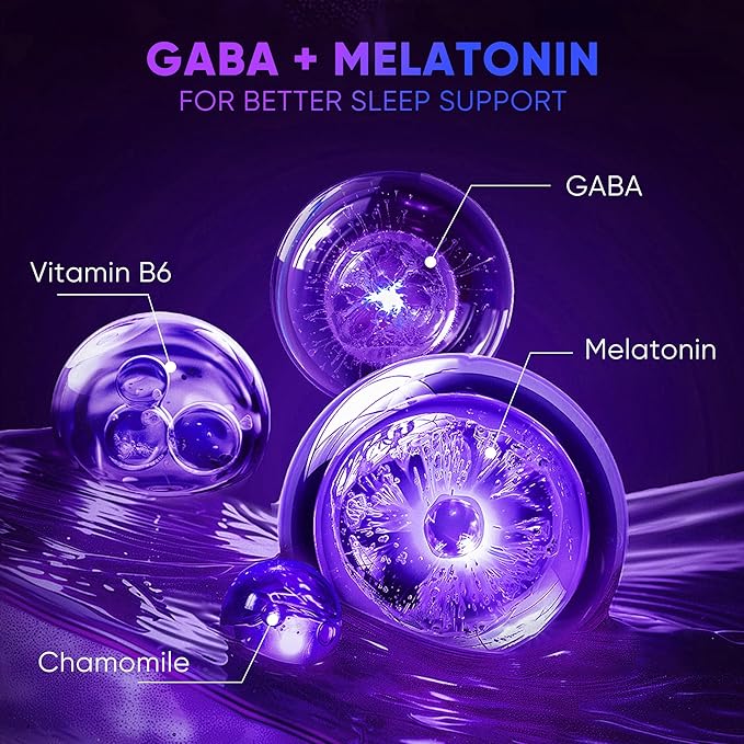 GABA Sleep Gummies | Natural Mood Support &amp Restful Sleep | 60 Gummies | Sugar-Free Calorie-Free | Non-Habit Forming (1PCS)