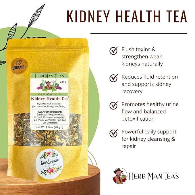 KIDNEY HEALTH TEA to improve your kidney function formulated by master herbalist Khabir - 100% organic non-GMO no addatives