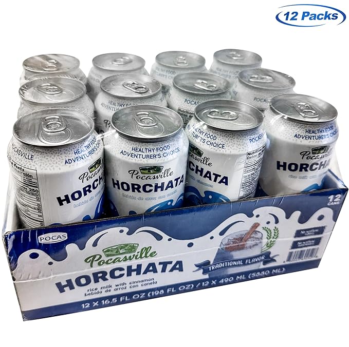 Pocasville Fruit Juices Squeezed not form Concentrate 16.5 Fluid Ounce Can (Horchata 12)