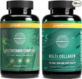 Primal Harvest Multivitamin &amp Collagen Supplements for Women and Men Multi Vitamin Capsules and Collagen Peptides Pills Bundle