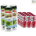Iberia Watermelon Juice Drink 16.57 Fl Oz (Pack of 12) + Iberia 100% Pure Organic Coconut Water 1 Liter 33.8 Fl Oz (Pack of 3)