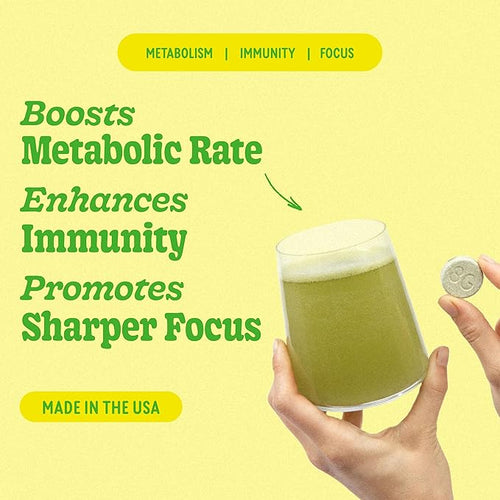 8Greens Supergreens Tablets | Super Greens Powder Superfood Metabolism Immunity &amp Focus Daily Greens Effervescent Tablets Organic: Aloe Vera Spirulina Chlorella Lemon Lime Tube 30 Servings
