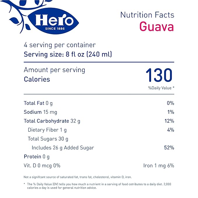 Hero Guava Nectar 33.8 Ounce - 6 per case.