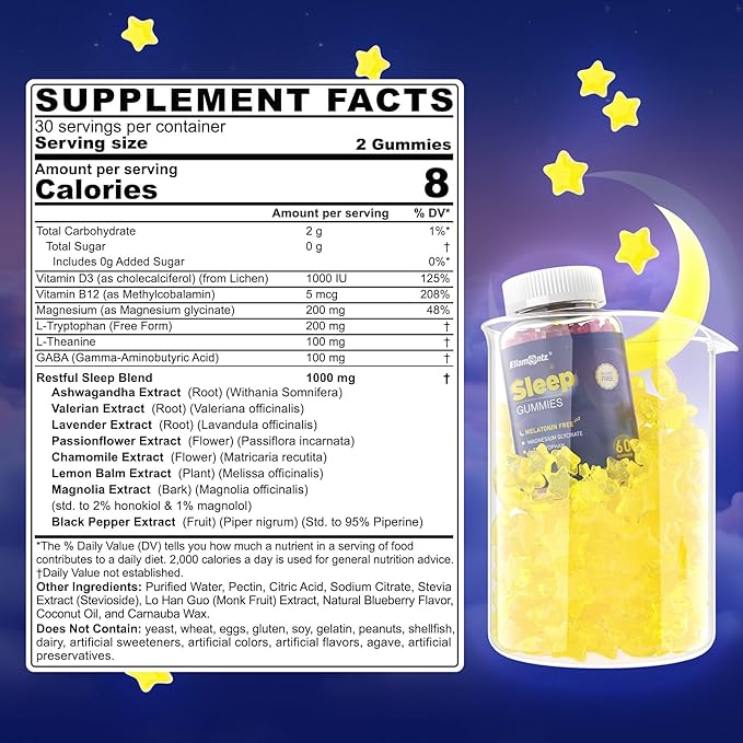 Melatonin Free Sleep Aid Gummies &amp Omega 3 Gummies for Kids