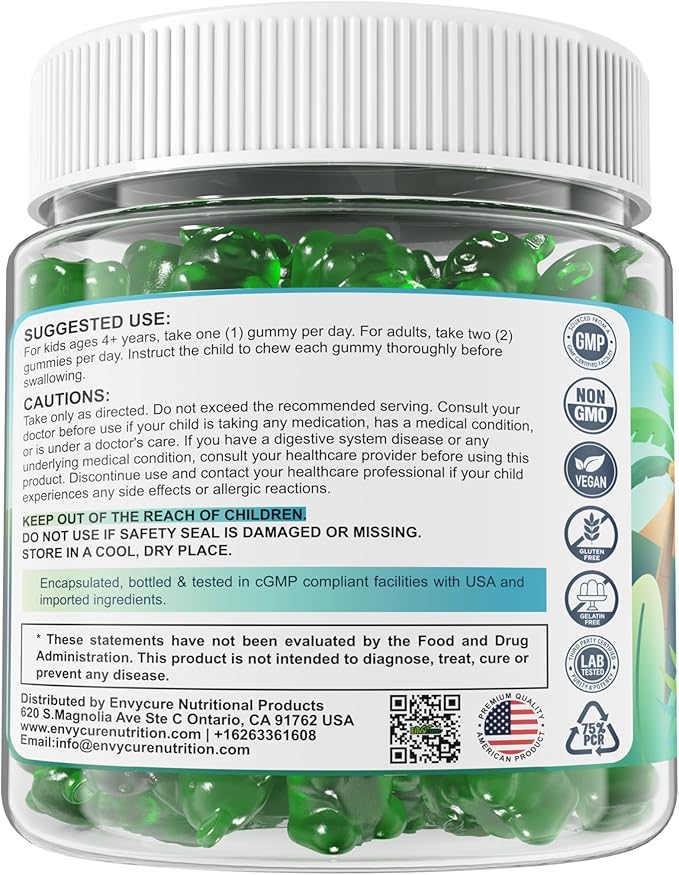 Zeolite Detox for kids &amp Adult-Sugar Free Zeolite Detox Gummies with Spirulina Chlorella Milk Thistle Magnesium Glycinate Calcium Citrate for Energy Focus Digestive Immune Antioxidant - 12