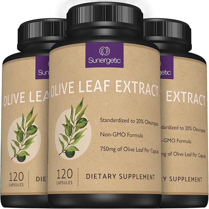 Premium Olive Leaf Extract Capsules – Standardized To 20% Oleuropein – Super Strength Olive Leaf Exact Supplement Supports Immune System &amp Cardiovascular Health – 750mg Per Capsule – 120 Capsules