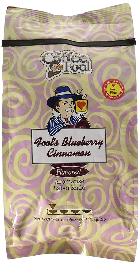 The Coffee Fool Blueberry Cinnamon Very Fine Grind 2 Pound