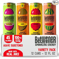 Betweener Sparkling Energy Seltzer Sparkling Water w/Real Juice &amp 100mg Caffeine Light &amp Refreshing L-Theanine for Focus Vitamins B+C - Low Sugar - 45 Cals - Variety Pack (12 Pack)
