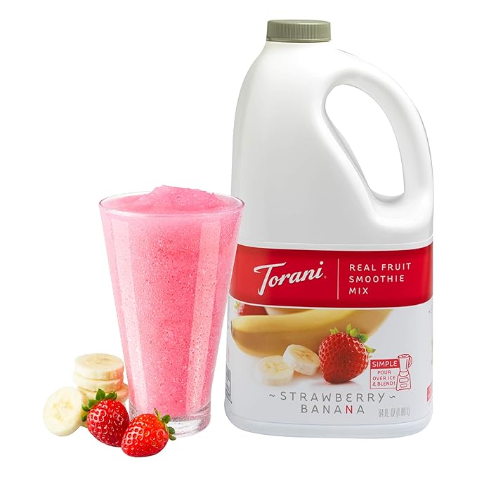 Torani Real Fruit Smoothie Mix Strawberry Banana 64 Ounce