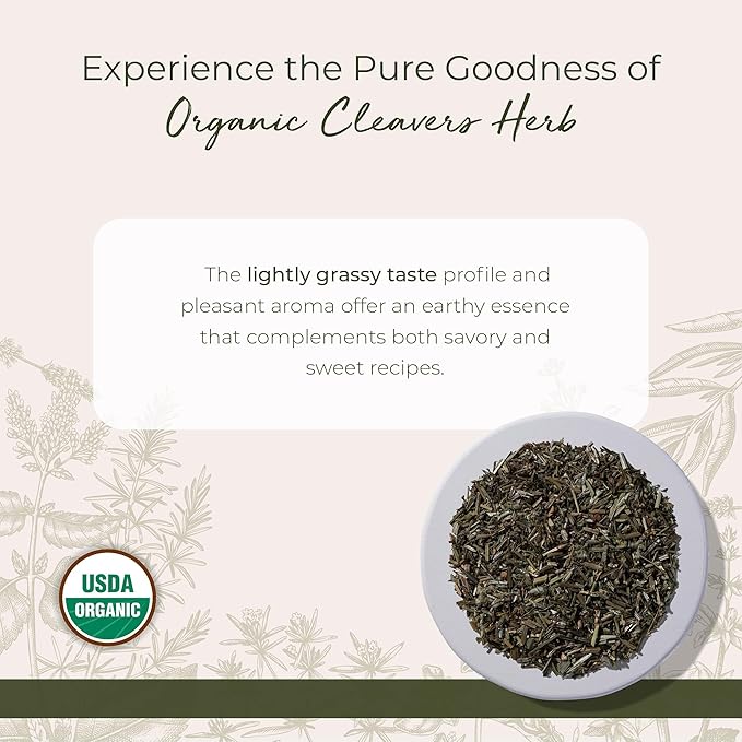 Starwest Botanicals Cleavers Herb Organic - Dried Loose Leaf Herb for Tea &amp Herbal Blends Cut &amp Sifted Certified Kosher Non-GMO - Bulk 1 lb Bag