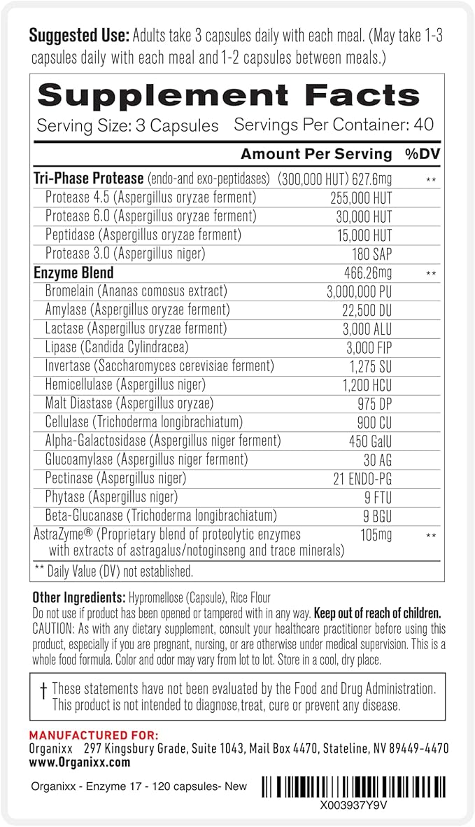 Organixx Clean Sourced Collagens (20 Serv) &amp Enzyme 17 (80 Caps) Bundle Hydrolyzed Collagen Protein Plus Digestive Enzymes with Tri-Phase Protease Supports Digestion Immunity &amp Joints Glut