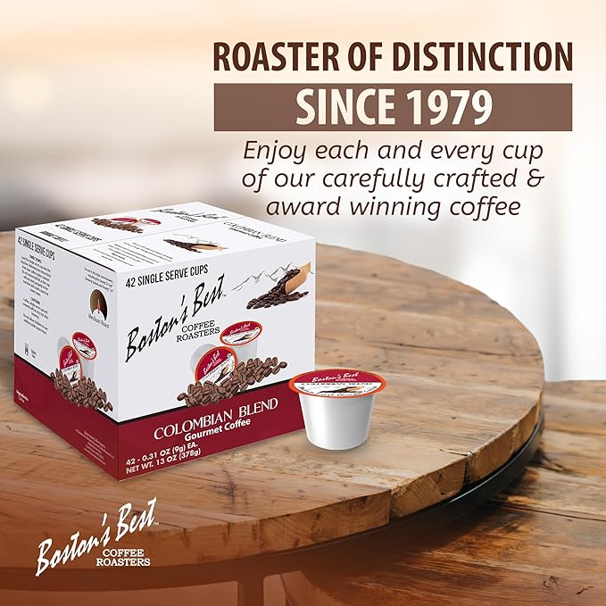 Boston’s Best - Colombian Blend Delectable Gourmet Coffee Bold Medium Roast Compatible with Keurig Coffee Maker - 1 Count (42 Single Serve Cups)