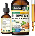 BIO KRAUTER® Turmeric Supplement for Joint Support - Pure Vegan Curcumin with Black Pepper 2 Fl.Oz 28 Days of Supply - Curcumin Drops 1200 mg for Antioxidant &amp Immune Support - Alcohol &amp Sugar