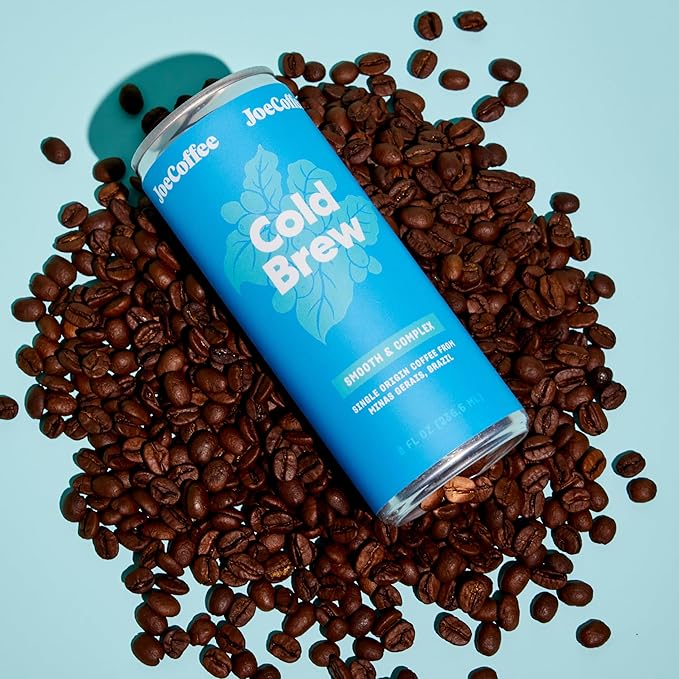Joe Coffee Company - Black Cold Brew Ready-to-Drink Specialty Coffee Cans (Pack of 12) | NYC Roaster Rainfoest Alliance Certified Kosher Climate-Friendly