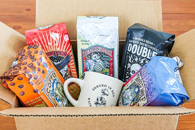 Raven's Brew Whole Bean Variety Pack - 3 Delicious Flavors - Three Peckered Billy Goat Deadman's Reach and Double Dead - 12oz each