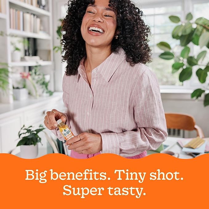 Suja Organic Immunity Elderberry Shot (60 Pack) with Turmeric and Ginger | Immunity Boost &amp Support | Functional Shots | Cold-Pressed Juice with Live Probiotics | Plant-Based &amp Gluten-Free