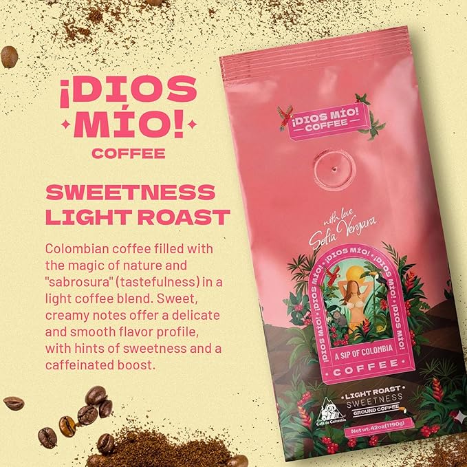 Dios Mio Coffee by Sofia Vergara Light Roast Ground Premium Colombian Coffee 42 Ounce Bag