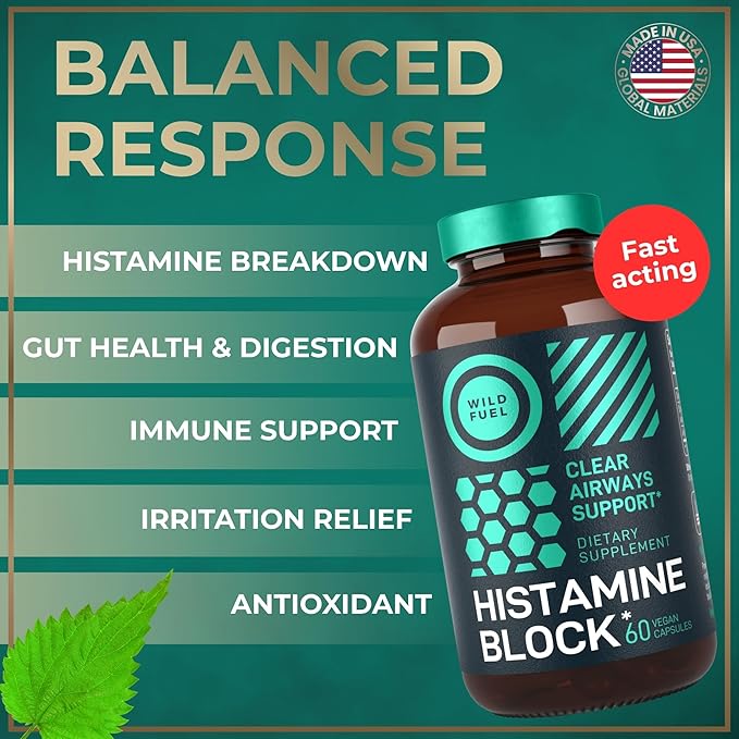 Histamine Block Flavonoids Supplements - Quercetin Nettle Atermesia Natural Source Flavonoids - Seasonal Allergy Balance Supplements Histamine Blocker - 120 Homeopathic Allergy Relief D-Hist Caps