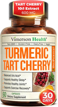 Turmeric Curcumin Supplement with 10:1 Tart Cherry Extract &amp Celery Seed Extract – Natural Uric Acid Balance Joint Health &amp Sleep Aid – Turmeric Curcumin with Black Pepper – 60 Tart Cherry Ca