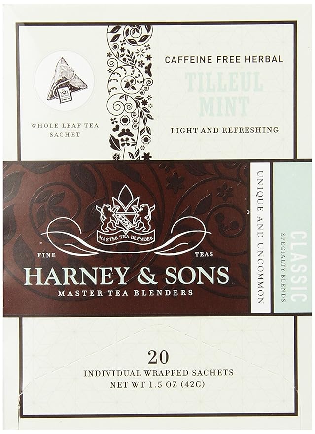 Harney &amp Sons Tilleul Mint Herbal Tea 20 Count (Pack of 6)