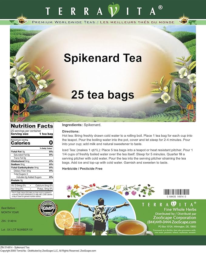 Spikenard Tea (25 tea bags ZIN: 514814) - 3 Pack