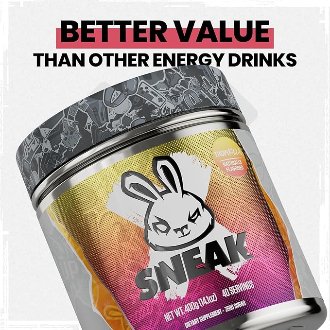 SNEAK Energy Drink Powder | Tropikilla | No Sugar. No Nasties. Just Natural Caffeine Focus-Boosting Nootropics | 40 Servings