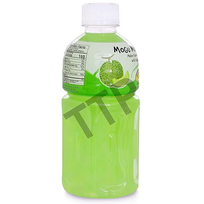 Mogu Mogu Fruit Juice with Nata De Coco 10.82 oz (Pack of 24) (Melon)