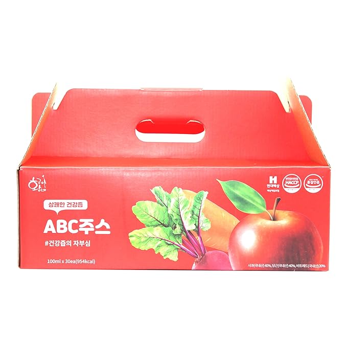 Premium Extract Fresh Health 100% ABC Juice Pouches Great for Health Benefits with Apple Beat and Carrot(100ml x 30EA)