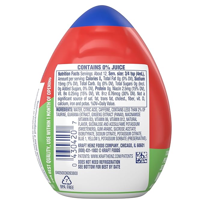 Mio Energy Liquid Water Enhancer Green Thunder 1.62 OZ (Pack of 5)