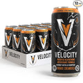 Velocity Orange Creamsicle Sparkling Energy Drink with Patented Glutathione Antioxidant Formula Zero Sugar Keto 12 Pack (16 oz Cans)