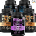 MEDCHOICE Sleep Melatonin (90ct) Turmeric &amp Ginger (240ct) and Nootropic Brain (120ct) Supplement Bundle - Wellness Trio for Brain Sleep &amp Immune Support - Vegan Non-GMO Gluten-Free