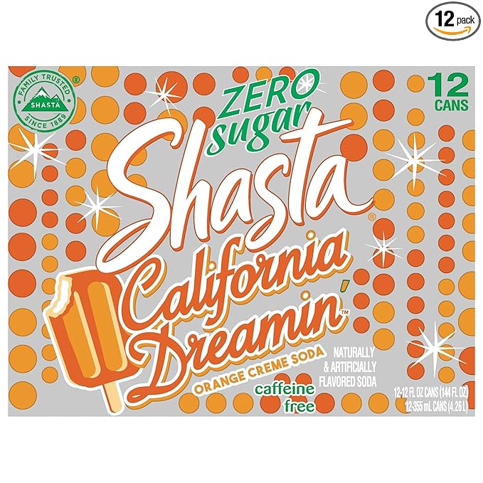 Shasta Zero Sugar California Dreamin Orange Creme Soda 144 Fl Oz