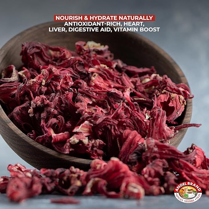 Angel Brand Dried Sorrel Hibiscus Flowers 1.5 lbs Pouch - Discover Rich Flavor &amp Aroma of Healthful Delights with Hibiscus Tea Loose Leaf - Enjoy Refreshing &amp Nutritious Beverages to Elevate