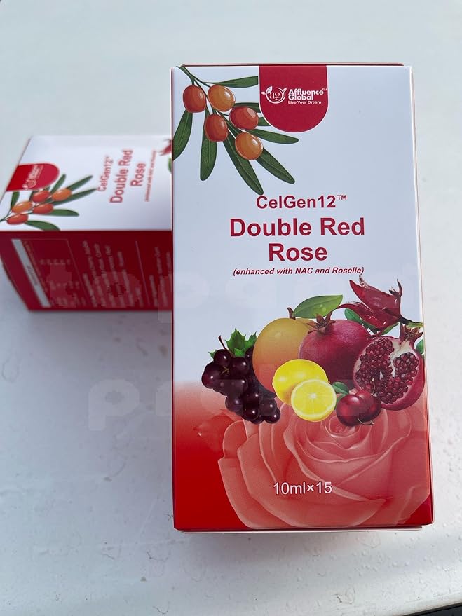 CelGen12 Double Red Rose Natural Immune Support Supplement Mixed Fruit Blend 15 Sachets 10ml