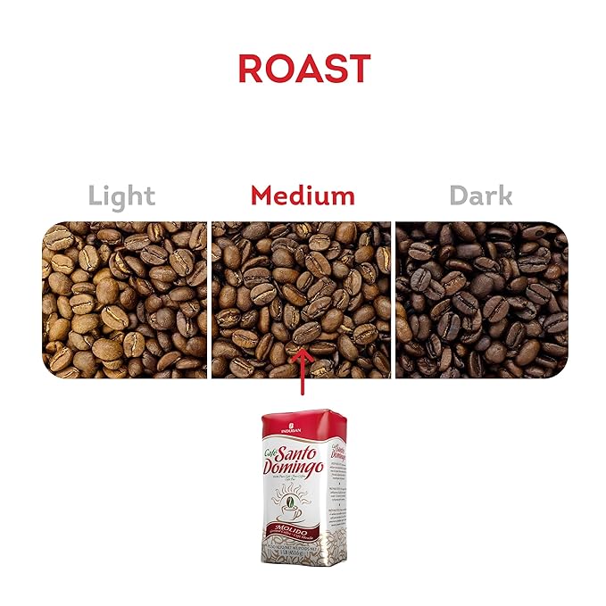 Café Santo Domingo 16 oz Bag Ground Coffee Medium Roast - Product from the Dominican Republic (Pack of 2)
