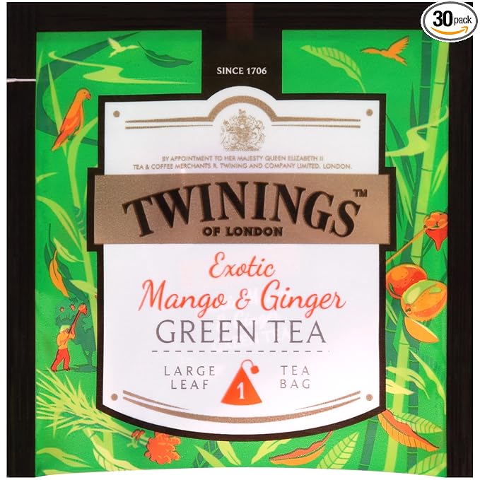 Twinings Discovery Collection Green Exotic Mango &amp Ginger 30 Large Leaf Pyramid Tea Bags